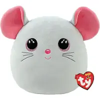 TY Souris Catnip - Squish a Boo - Coussin en peluche - 35cm
