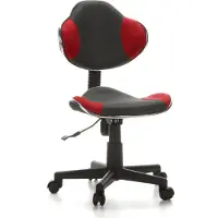 Hjh OFFICE Siège De Bureau Enfant / Siège Pivotant Kiddy Gti-2, Tissu Gris / Rouge Hjh Office