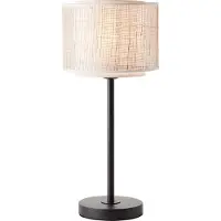 Brilliant Lampe de table Odar E27 40 W noir/beige