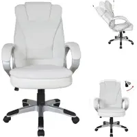 Vdd Chaise de bureau gaming - Réglable ergonomiquement - Blanc - 62x50x115cm