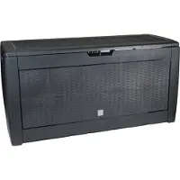 Casaria Coffre de jardin anthracite 119x48x60cm rangement