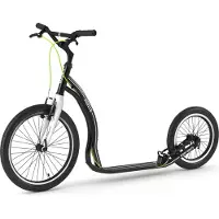 Yedoo Rodstr Alloy Roller Scooter Trottinette - pour adultes et adolescents, jusqu'à 150 kg, avec pneus gonflables 20/16 et guidon réglable Noir
