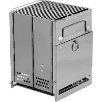 Fox Outdoor Four à fusée, avec grille, pliable, petit, inox