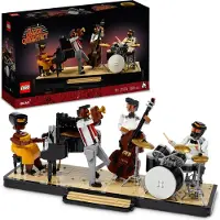 LEGO Ideas Quatuor de jazz, set pour adultes, cadeau pour les amateurs de musique avec figurines de groupes et piano, contrebasse, trompette & batterie 21334