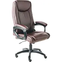 Beliani Chaise de bureau en cuir synthétique marron foncé, hauteur du siège réglable, pivotante, style moderne, bureau, salle de travail