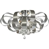 Luxera Plafonnier RIBBON CRYSTAL 6xG9/33W, argenté/clair, Ø : 60 H : 34 cm, douille G9