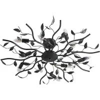LINDBY Plafonnier , Yos, dimmable, Noir, Chambre à coucher, Métal, Florentin