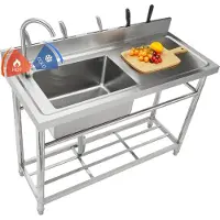 Vevor Évier Cuisine Utilitaire Commercial en Acier Inoxydable
