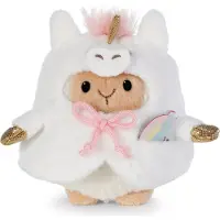 Nici Peluche Mouton Wools avec arc en ciel et costume licorne 8 cm