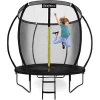 HyperMotion Trampoline Enfant + 3 Charge 50Kg - - Diamètre 244 cm - Échelle Antidérapante &amp; Filet 146 cm de Haut - Montage Simple