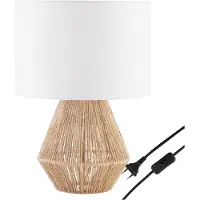 TecTake Lampe de chevet LIGNEA LUX en jute au style bohème 60W - marron naturel