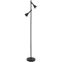 Eglo Lampadaire LED Cortaderas 2 flammes avec variateur d'intensité à 3 niveaux Noir, or