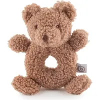 KG Bieco Peluche Bieco « Mika » avec hochet | Ours en peluche en bouclé | Peluche pour bébé | Peluche avec hochet | Peluche « Tedy Bear » | Peluche pour bébé « Bon rétablissement » | Ours en peluche dès 0 mois