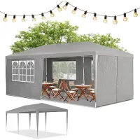 Juskys Tente de réception avec parois latérales - 3x6M - Gris foncé 3x6