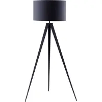 Teamson Home Lampadaire Trépied Lampe De Salon Sur Pied Abat-Jour Gris Romanza Vn-L00007g-Eu