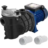 Vevor Pompe Piscine Filtration 15000 L/h Pompe Circulation Eau Panier Filtre Amovible 1 HP Pompe Plastique Métal 750W 3450 tr/min 50 ℃ pour Piscines Spas Sources thermales HCP750
