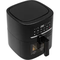 Kitchenbrothers Airfryer XL - 6L - 1600W - Friteuse à air chaud - 50ºC à 200ºC - 10 programmes de cuisson - Noir