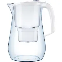 AQUAPHOR Filtre à eau Onyx blanc avec 1 cartouche filtrante MAXFOR+ - Filtre à eau premium en optique verre pour la réduction du calcaire, du chlore et d'autres substances