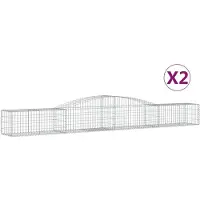vidaXL Gabions avec arc surélevé 2 pcs. 400x50x40/60cm Fer galvanisé