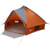 vidaXL Tente tipi pour 10 personnes, gris et orange