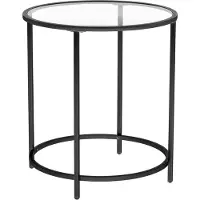 Leobert Table D'appoint - - Noir/Transparent - 50 X 55 Cm