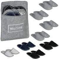 Relaxdays Unisexe, Chaussons, Gästehausschuhe, Blanc, Noir, Gris, Bleu, (37, 38, 39, 40, 45)