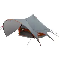 vidaXL Tente tipi pour 3 personnes, gris et orange, 600 x 600 x 347 cm