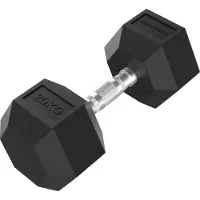 Tunturi Platinum Hexa Haltère - Caoutchouc - 1x 20kg - Noir