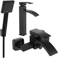 Mexen Ensemble de baignoire Libra R45, Noir - 745113R45-70