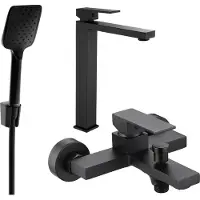 Mexen Uno R62 Mélangeur lavabo et baignoire avec accessoires, noir (71413R62-70)