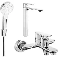 Mexen Milo R05 SET Mélangeur lavabo + bain avec accessoires, chrome (71313R05-00)