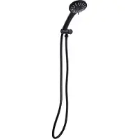 Beliani Pomme de douche avec flexible, métal noir, 4 modes de jet, style moderne, accessoires de salle de bain