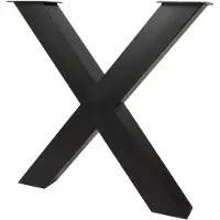 Wovar Pieds de table en X Noir Acier - 71 cm - Par pièce