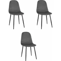 Leobert Chaises Valora COMO gris foncé, lot de 3 | Ensemble de trois pour une assise polyvalente