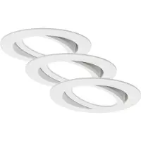 Briloner Lampe LED encastrée LEUCHTEN FLAT IN, 7 W, 600 lm, IP23, blanc, plastique, lot de 3, Ø 10,6 cm
