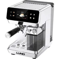 LUND Machine à café automatique avec mousseur à lait, 1350 W, 8 programmes, acier inoxydable