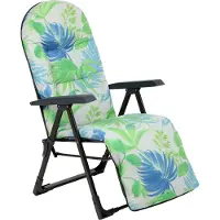 Kadax Chaise longue de jardin en acier revêtu par poudre "Soller Plus", jusqu'à 110kg, M oval, vert/bleu