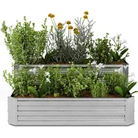 Blumfeldt Jardinière Surélevée à 2 Niveaux, 405L en Acier Galvalume Résistant à la Corrosion, 120x90x50 cm, Drainage Optimal & Montage Facile, Idéal pour Légumes & Herbes