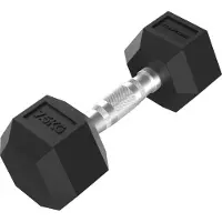 Tunturi Platinum Hexa Haltère - Caoutchouc - 1x 7,5kg - Noir