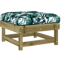 vidaXL Tabouret de jardin avec coussin Bois de pin imprégné