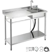 Vevor Évier cuisine utilitaire en acier inoxydable