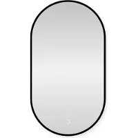 Sensahome - Miroir de salle de bain ovale - cadre lourd - avec éclairage LED variable - intensité lumineuse variable - miroir mural - 50 x 90 cm