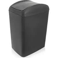 Orion | Poubelle 40 l - Gris foncé - Avec couvercle rabattable - Idéal pour la cuisine et la salle de bain