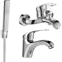 Mexen Fabia R72 Ensemble de mitigeurs de lavabo et de baignoire avec accessoires, chrome (746503R72-00)