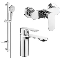 Mexen Milo DF40 SET mitigeur de lavabo + mitigeur de douche avec accessoires, chrome (71304DF40-00)