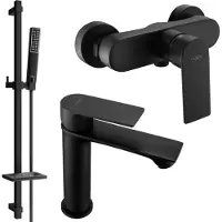 Mexen Royo SET mitigeur lavabo + douche avec accessoires DQ72, noir (72204DQ72-70)