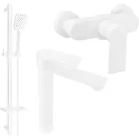 Mexen Royo DQ62 Ensemble de mitigeurs lavabo et douche avec accessoires, blanc - 72214DQ-62-20 (72214DQ62-20)