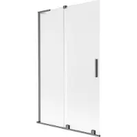 Mexen Paroi de baignoire coulissante 2 volets Velar L 110 x 150 cm, givrée, gris canon brossé - 896-110-003-31-66