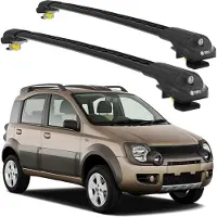 TURTLE Galerie de toit AIR-1 FIAT PANDA 169 2003 - 2011 Rails surélevés , Noir