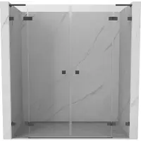 Mexen Lunar L Duo portes de douche pivotantes 170 cm, transparent, gris canon brossé - 834DL-170-000-66-00